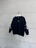 CK Göğüs & Kol Baskılı 3 İplik Oversize Sweatshirt – Siyah - Görsel 3