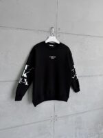 CK Göğüs & Kol Baskılı 3 İplik Oversize Sweatshirt – Siyah - Görsel 2