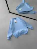 Premium İmzalı Seri Basic 3 İplik Oversize Sweatshirt – Bebe Mavisi - Görsel 2