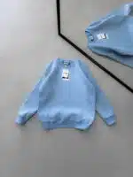 Premium İmzalı Seri Basic 3 İplik Oversize Sweatshirt – Bebe Mavisi