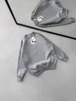 Premium İmzalı Seri Basic 3 İplik Oversize Sweatshirt – Gri - Görsel 2