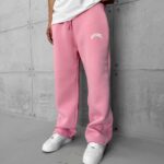 ASFSTUDIOS Lastikli Stoper Paça Baggy 3 İplik Eşofman - Pembe
