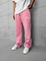 ASFSTUDIOS Lastikli Stoper Paça Baggy 3 İplik Eşofman - Pembe