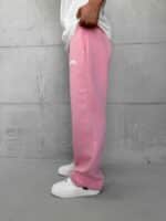 ASFSTUDIOS Lastikli Stoper Paça Baggy 3 İplik Eşofman - Pembe - Görsel 4
