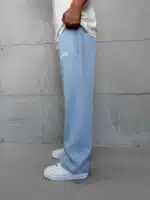 ASFSTUDIOS Lastikli Stoper Paça Baggy 3 İplik Eşofman - Bebe Mavisi - Görsel 4