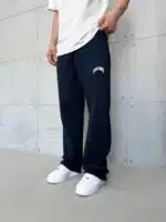 ASFSTUDIOS Lastikli Stoper Paça Baggy 3 İplik Eşofman - Lacivert