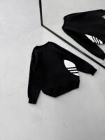 AD Göğüs & Yan Baskılı 3 İplik Oversize Sweatshirt – Siyah - Görsel 3