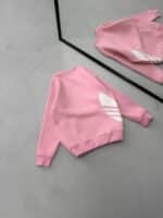 AD Göğüs & Yan Baskılı 3 İplik Oversize Sweatshirt – Pembe - Görsel 3