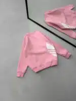 AD Göğüs & Yan Baskılı 3 İplik Oversize Sweatshirt – Pembe - Görsel 3