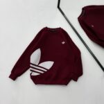 AD Göğüs & Yan Baskılı 3 İplik Oversize Sweatshirt – Bordo