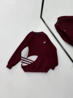 AD Göğüs & Yan Baskılı 3 İplik Oversize Sweatshirt – Bordo