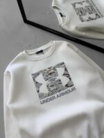 U&A Göğüs Baskılı 3 İplik Oversize Sweatshirt – Beyaz - Görsel 3