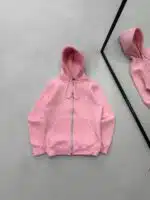 RL Nakış Detaylı 3 İplik Kapüşonlu Hırka - Pembe