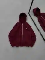 RL Nakış Detaylı 3 İplik Kapüşonlu Hırka - Bordo