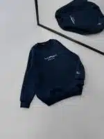 LFN Göğüs Nakış Detaylı 3 İplik Oversize Sweatshirt – Lacivert - Görsel 3