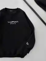 LFN Göğüs Nakış Detaylı 3 İplik Oversize Sweatshirt – Siyah - Görsel 2