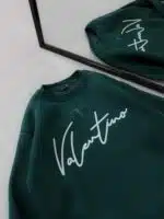 VT Göğüs Baskı Detaylı 3 İplik Oversize Sweatshirt – Yeşil - Görsel 2