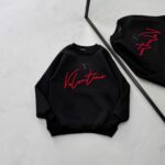 VT Göğüs Baskı Detaylı 3 İplik Oversize Sweatshirt – Siyah