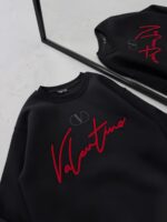 VT Göğüs Baskı Detaylı 3 İplik Oversize Sweatshirt – Siyah - Görsel 2