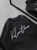 VT Göğüs Baskı Detaylı 3 İplik Oversize Sweatshirt – Antrasit - Görsel 2