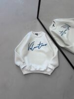 VT Göğüs Baskı Detaylı 3 İplik Oversize Sweatshirt – Beyaz