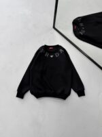 PRD Göğüs Baskı&Arma Detaylı 3 İplik Oversize Sweatshirt – Siyah