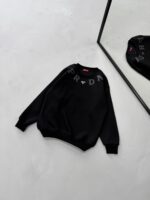 PRD Göğüs Baskı&Arma Detaylı 3 İplik Oversize Sweatshirt – Siyah - Görsel 3