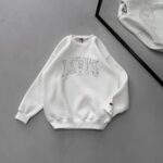 LVS Göğüs Nakış Detaylı 3 İplik Oversize Sweatshirt – Beyaz