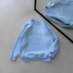 LVS Göğüs Nakış Detaylı 3 İplik Oversize Sweatshirt – Bebe Mavisi
