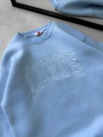 LVS Göğüs Nakış Detaylı 3 İplik Oversize Sweatshirt – Bebe Mavisi - Görsel 4