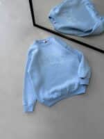 LVS Göğüs Nakış Detaylı 3 İplik Oversize Sweatshirt – Bebe Mavisi - Görsel 3