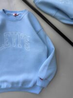 LVS Göğüs Nakış Detaylı 3 İplik Oversize Sweatshirt – Bebe Mavisi - Görsel 2