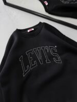 LVS Göğüs Nakış Detaylı 3 İplik Oversize Sweatshirt – Siyah - Görsel 4
