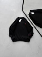 RL  Nakış Detaylı 3 İplik Oversize Sweatshirt – Siyah