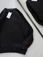 RL  Nakış Detaylı 3 İplik Oversize Sweatshirt – Siyah - Görsel 2