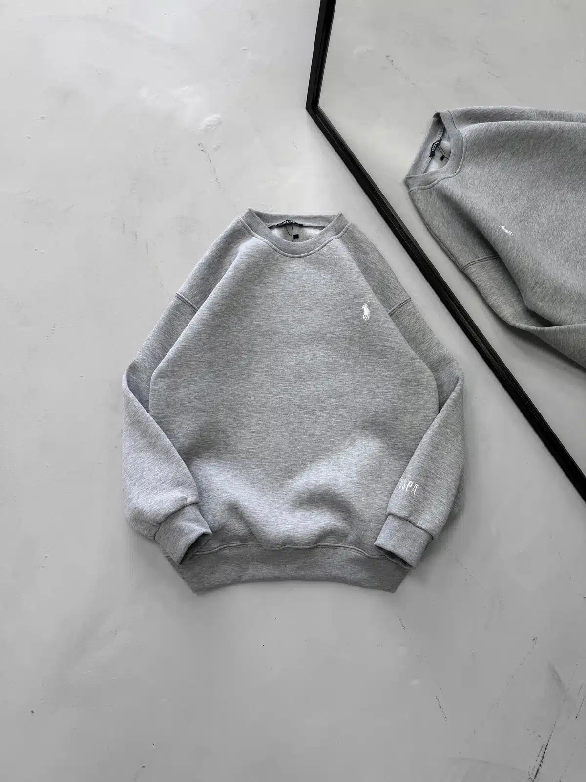 WhatsApp Image 2026-09-10 at 21.22.26 (1) RL Nakış Detaylı 3 İplik Oversize Sweatshirt – Gri - Görsel 1
