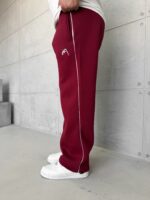 Premium İmzalı Seri Arabiyeli Lastikli Stoper Paça Baggy 3 İplik Eşofman - Bordo - Görsel 2