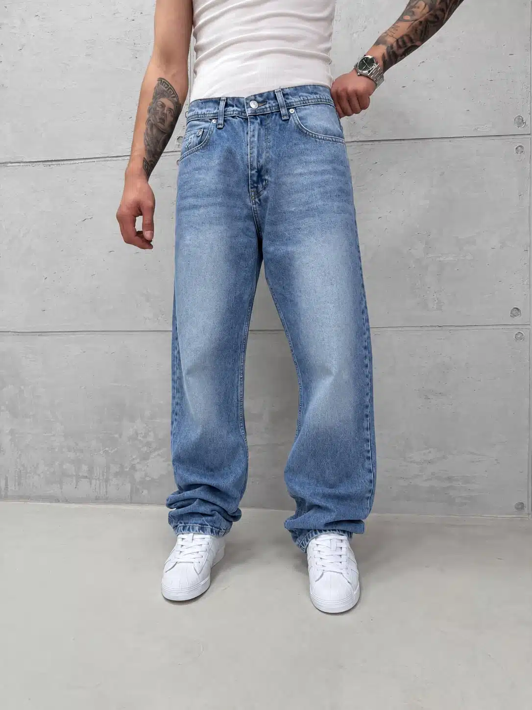 WhatsApp Image 2026-09-12 at 12.14.35 Premium İmzalı Seri Baggy Pantolon - Orta Mavi 2017 - Görsel 1