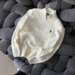 RL Yarım Fermuarlı Premium Triko Kazak - Ekru