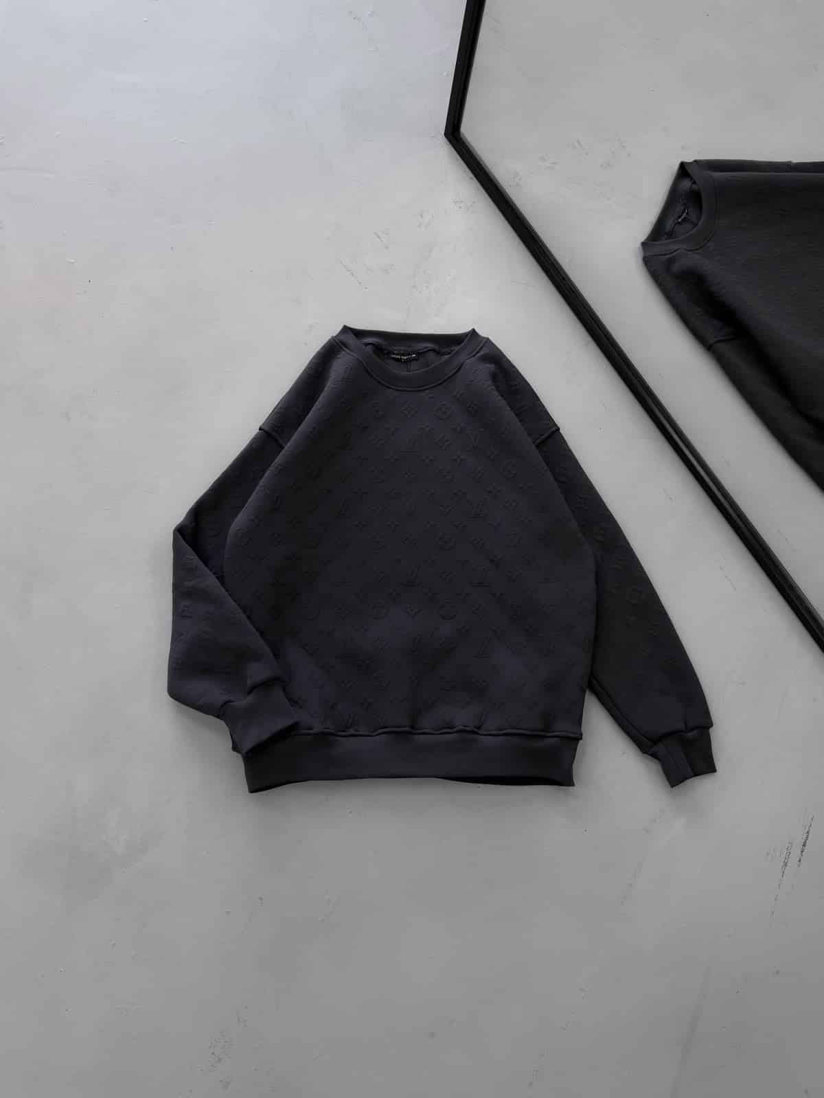 WhatsApp Image 2026-09-15 at 18.45.13 (1) LVS Flok Baskılı 3 İplik Oversize Sweatshirt – Antrasit - Görsel 1