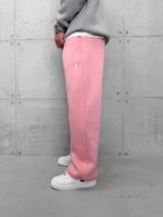 RL Nakış Detaylı Lastikli Stoper Paça Baggy 3 İplik Eşofman - Pembe - Görsel 3