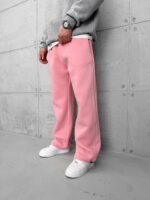RL Nakış Detaylı Lastikli Stoper Paça Baggy 3 İplik Eşofman - Pembe - Görsel 2
