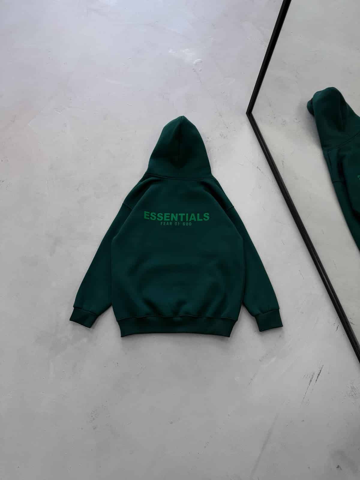 WhatsApp Image 2026-09-18 at 19.54.19 (3) ES Göğüs-Sırt Baskılı Kapüşonlu Sweatshirt – Yeşil - Görsel 1