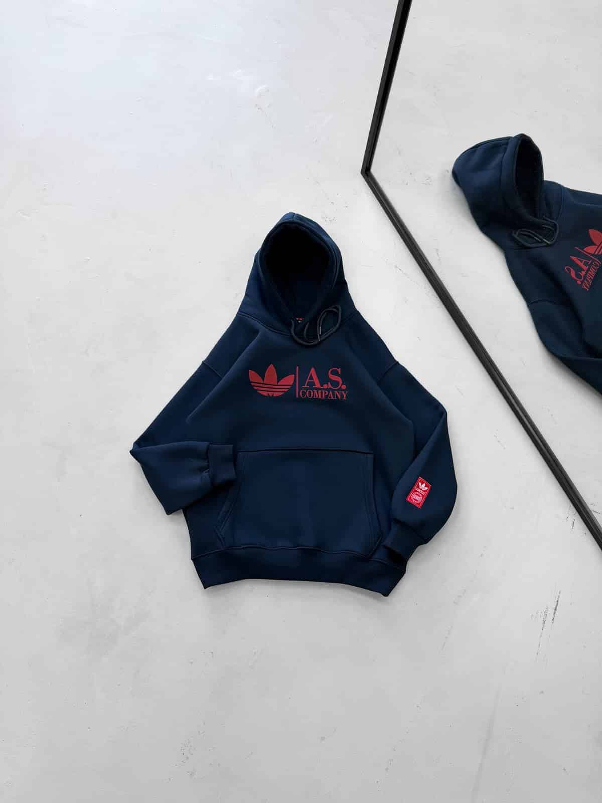 WhatsApp Image 2026-09-18 at 19.55.01 (3) ASF Göğüs Baskılı Kapüşonlu Sweatshirt – Lacivert - Görsel 1