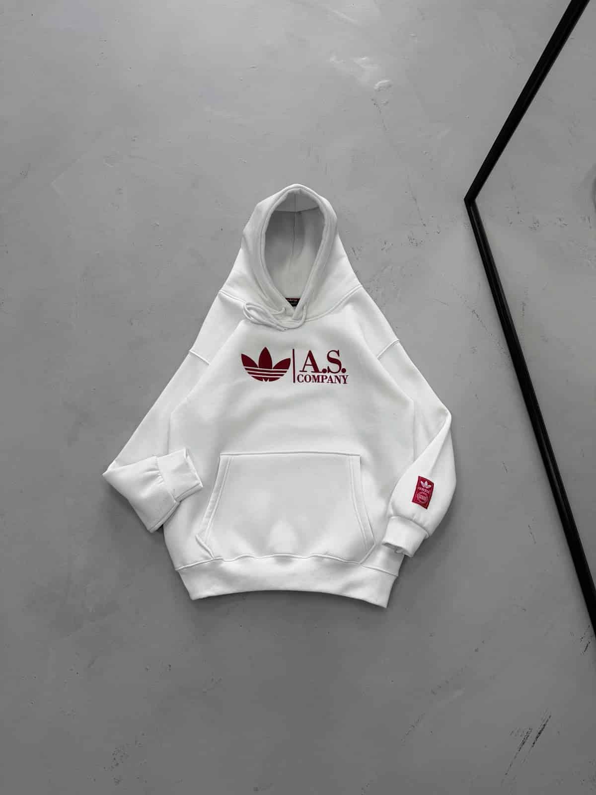 WhatsApp Image 2026-09-18 at 19.55.01 ASF Göğüs Baskılı Kapüşonlu Sweatshirt – Beyaz - Görsel 1