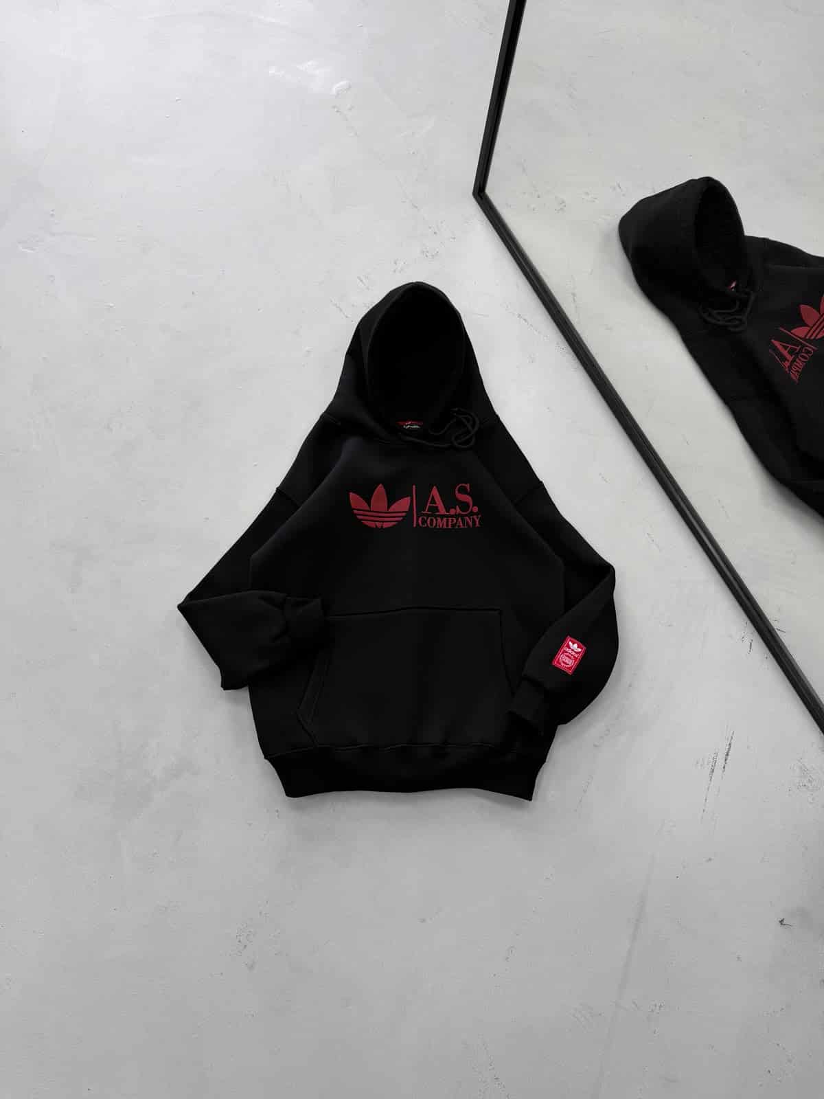 WhatsApp Image 2026-09-18 at 19.55.02 (2) ASF Göğüs Baskılı Kapüşonlu Sweatshirt – Siyah - Görsel 1