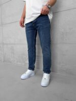 Premium İmzalı Seri Slim Fit Pantolon - Orta Mavi