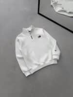TM Nakış Detaylı Yarım Fermuarlı Sweatshirt – Beyaz - Görsel 3