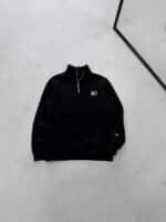 TM Nakış Detaylı Yarım Fermuarlı Sweatshirt – Siyah