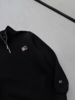TM Nakış Detaylı Yarım Fermuarlı Sweatshirt – Siyah - Görsel 2